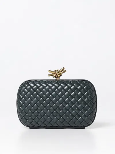 Bottega Veneta Knot Padded Woven Lambskin Clutch Bag In 墨水色
