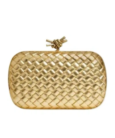 Bottega Veneta Knot Clutch In Gold