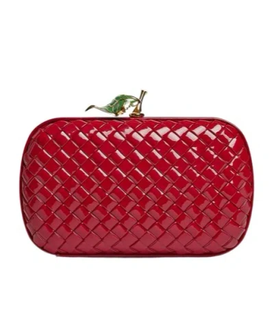 Bottega Veneta Knot Clutch In Red