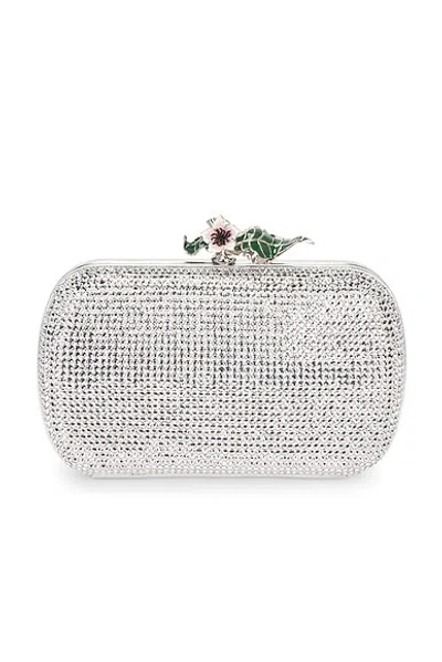 Bottega Veneta Knot Crystal Clutch In Silver