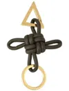 Bottega Veneta Double-knot Leather Keyring In Black