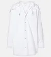 Bottega Veneta Knotted Compact Cotton Canvas Button Down Shirt In Weiss