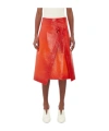 Bottega Veneta Degrade-leather Midi Wrap Skirt In Red