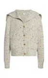 Bottega Veneta Ribbed Wool Cardigan With Knot Buttons In Neutral