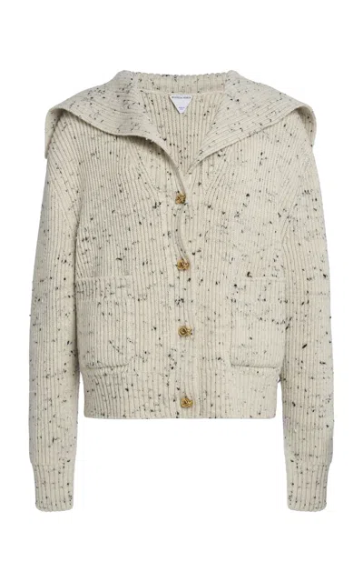 Bottega Veneta Knot-detailed Ribbed Wool Cardigan In Neutral
