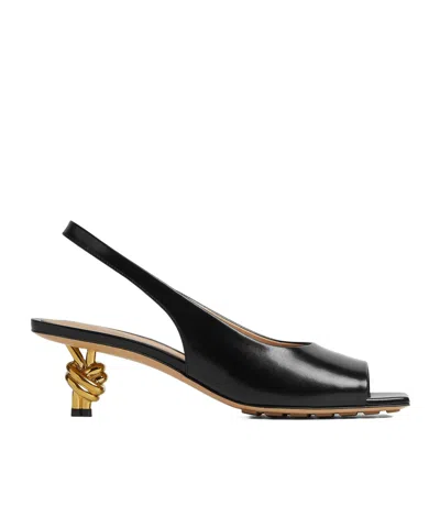 Bottega Veneta Knot Details High-heeled Sandals In Black