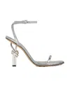 Bottega Veneta Silver Knot Sandals In Gray