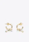 Bottega Veneta Intertwined Brass Hoop Earrings With Decorative Knot