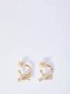 Bottega Veneta Intertwined Brass Hoop Earrings With Decorative Knot In Gold