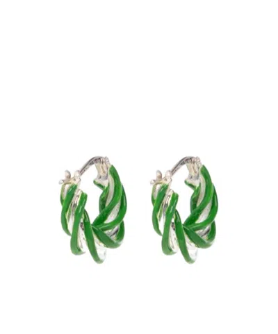Bottega Veneta Knot Earrings In Green