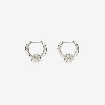 Bottega Veneta Knot Earrings In Silver