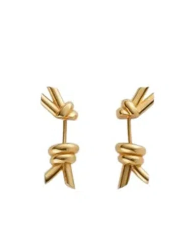 Bottega Veneta Knot Earrings In Yellow