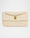 Bottega Veneta Knot Flap Leather Shoulder Bag In Gray