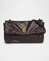 Bottega Veneta Knot Flap Leather Shoulder Bag In Pink