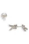 Bottega Veneta Knot Front/back Earrings In 8117 Silver