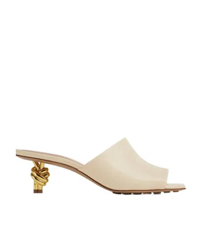 Bottega Veneta Knot Heeled Sandals With High Heels In White