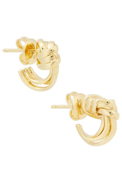 Bottega Veneta Knot Hoop Earrings In Yellow Gold