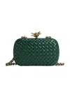 Bottega Veneta Knot Chain Intreccio Leather Shoulder Bag In Green