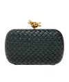 Bottega Veneta Knot Intrecciato Leather Clutch Bag In Black