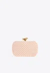 Bottega Veneta Knot Intrecciato Leather Minaudière Clutch Bag In Lotus