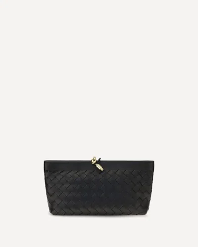 Bottega Veneta Knot Intrecciato Pouch In Black