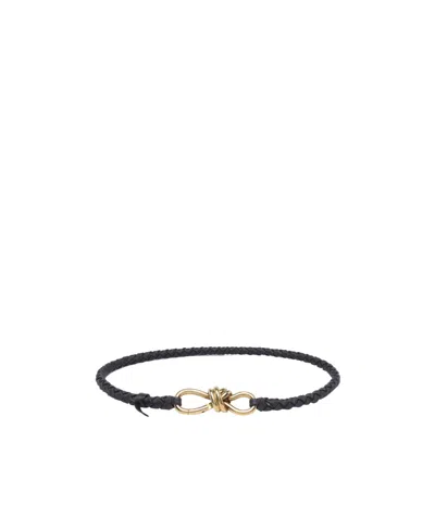 Bottega Veneta Knot Intreccio Belt In Brown