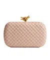 Bottega Veneta Knot Intrecciato Leather Minaudière Clutch Bag In Nude