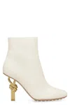 Bottega Veneta Knot Leather Ankle Boots In Sand