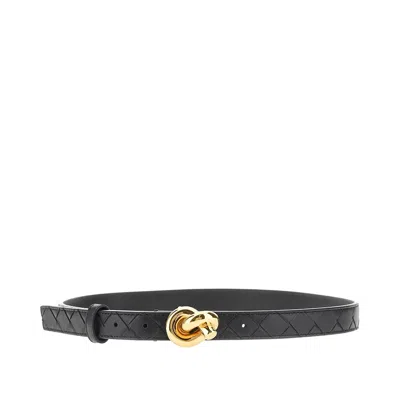 Bottega Veneta 'knot' Leather Belt In Black