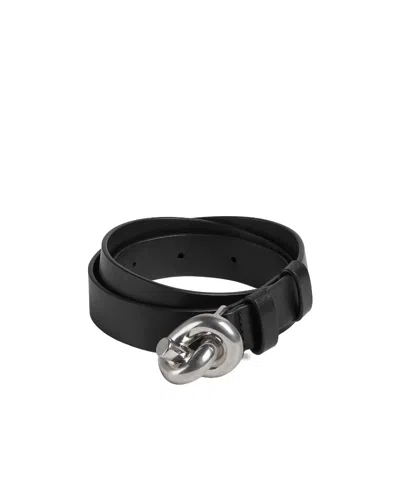Bottega Veneta Leather Belt In Black