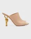 Bottega Veneta Knot Leather Heeled Sandals In Cipria