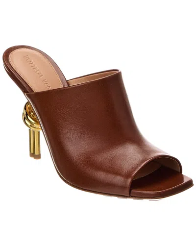 Bottega Veneta Grape Nappa Leather Knot Mules In Brown