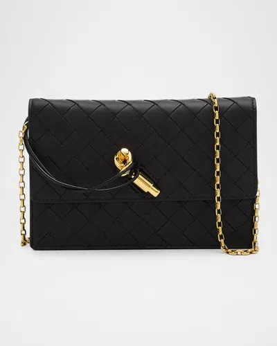 Bottega Veneta Knot Leather Pouch Bag In Red