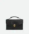 Bottega Veneta Lambskin Knot Lock Top-handle Bag In Black