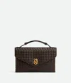 Bottega Veneta Knot Lock Medium Intrecciato Leather Shoulder Bag In Fondant