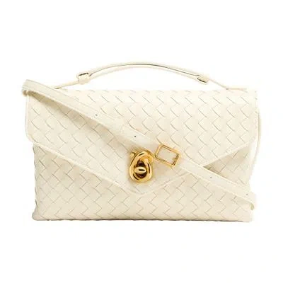 Bottega Veneta Knot Lock Handbag In Gray