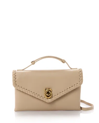 Bottega Veneta Knot Lock Intrecciato Leather Crossbody Bag In Brown