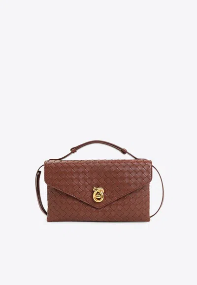 Bottega Veneta Knot Lock Intrecciato Leather Top Handle Bag