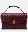 Bottega Veneta Lambskin Knot Lock Top-handle Bag In Red