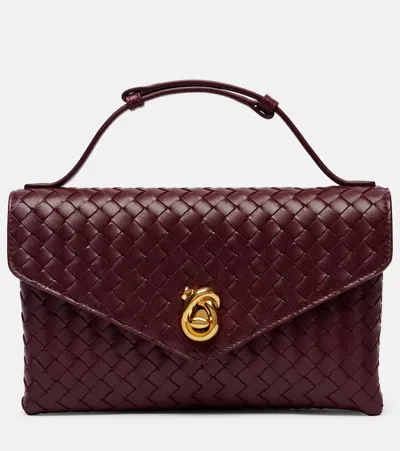 BOTTEGA VENETA KNOT LOCK LEATHER SHOULDER BAG