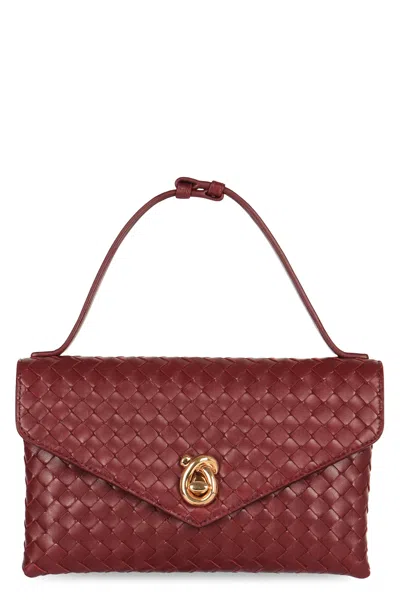 Bottega Veneta Knot Lock Leather Crossbody Bag In Brown