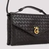 Bottega Veneta Knot Lock Intrecciato Leather Top Handle Bag In Brown