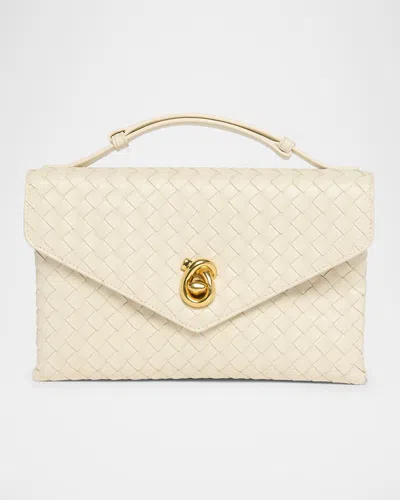BOTTEGA VENETA KNOT LOCK LEATHER TOP-HANDLE BAG
