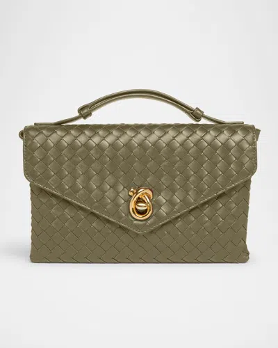 BOTTEGA VENETA KNOT LOCK LEATHER TOP-HANDLE BAG