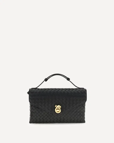 Bottega Veneta Knot Lock Shoulder Bag In Black
