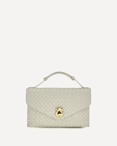 Bottega Veneta Knot Lock Shoulder Bag In White