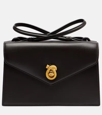 Bottega Veneta Knot Lock Small Leather Crossbody Bag In Brown