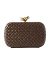 Bottega Veneta Knot Logo Clutch In Brown