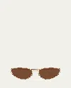 Bottega Veneta Bv1330s Linea Knot 003 Gold Brown Sunglasses In Shiny Rose Gold Btv