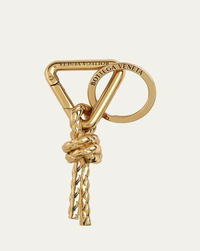 Bottega Veneta Knot Metal Keychain In Muse